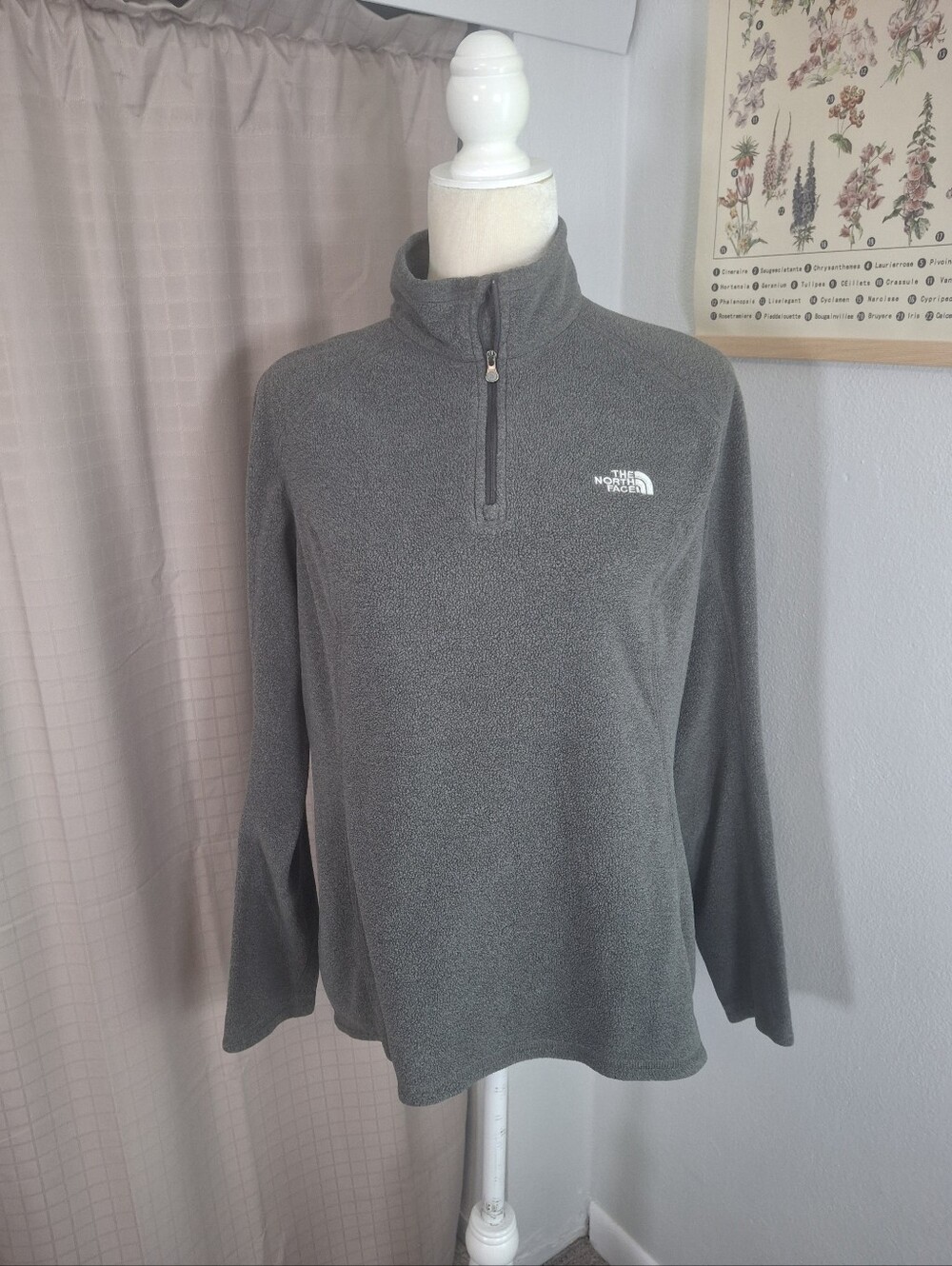 The North Face 1/4 Zip Fleece Pullover Gray Size Large